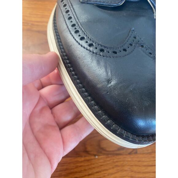Cole Haan Grand.OS Men\'s Dress Shoes Sz 7 Navy Leather Wingtip Oxfords C24089 main image 9